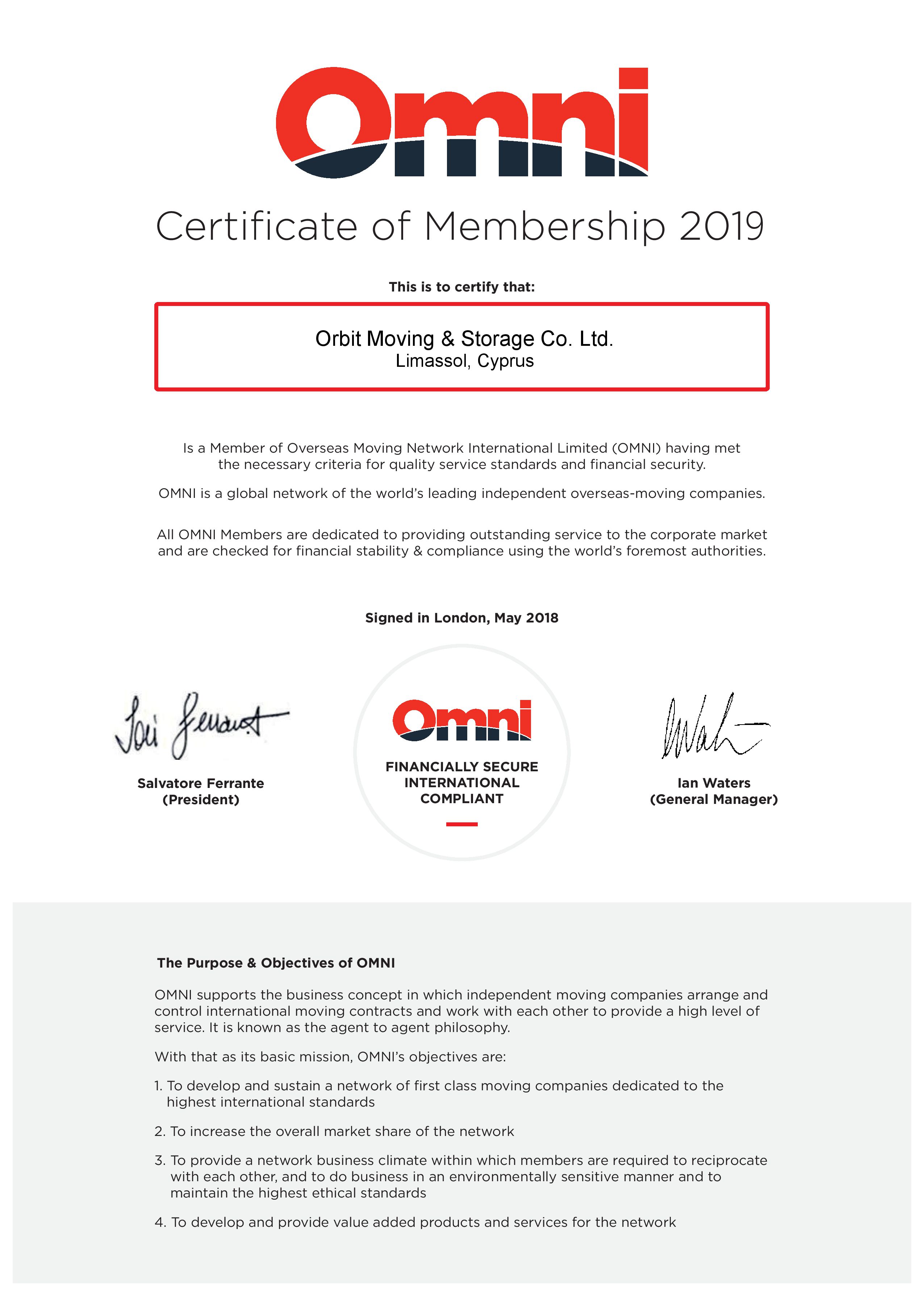 147 Orbit, Cyprus – OMNI 2019 Member Certificate_01